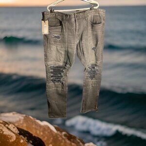 ViDL Los Angeles Mens Distressed Grey Denim Jeans Size 42